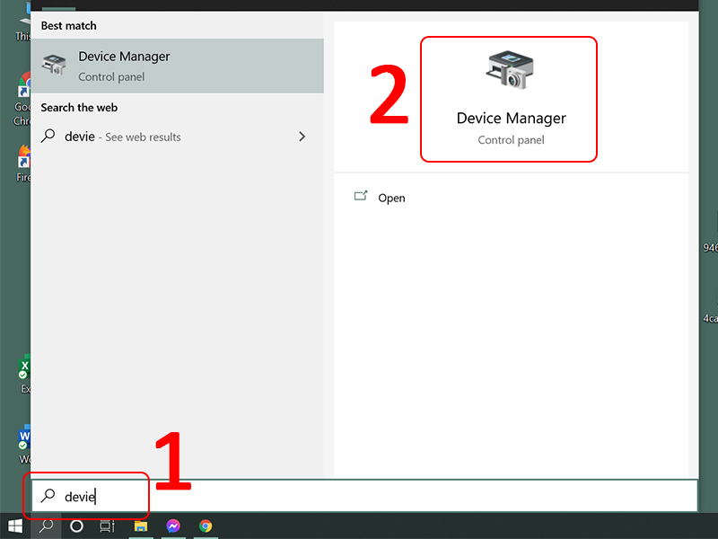 Mở Device Manager